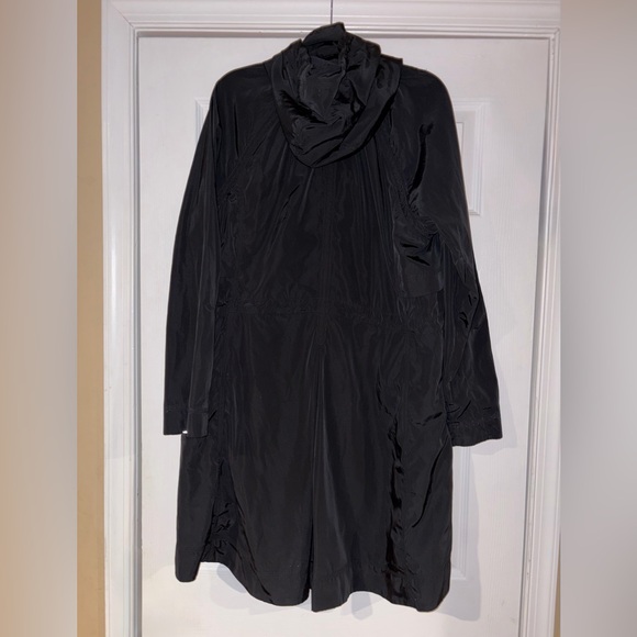 Athleta Black Trench Coat with Hood women size large - Picture 2 of 8